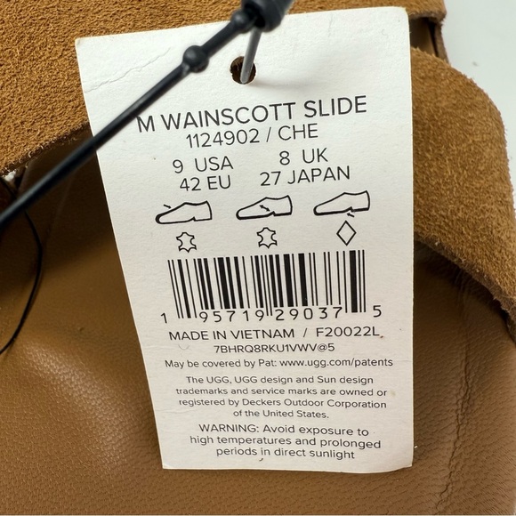 UGG Men’s Size 9 Wainscott Slide Sandals leather brown NWT